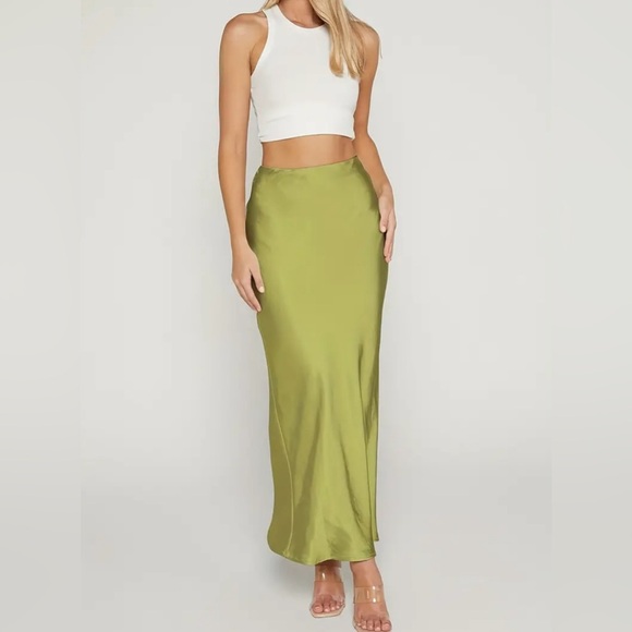 SHEIN Dresses & Skirts - Satin High Waist Maxi Skirt